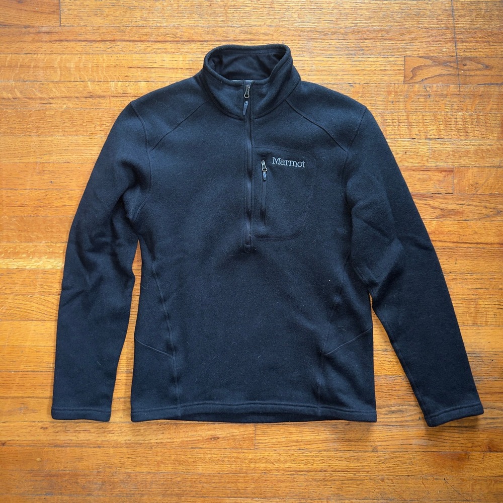 Marmot Women Medium Black Fleece Quarter Zip Pullover‎ Sweater Outdoor
